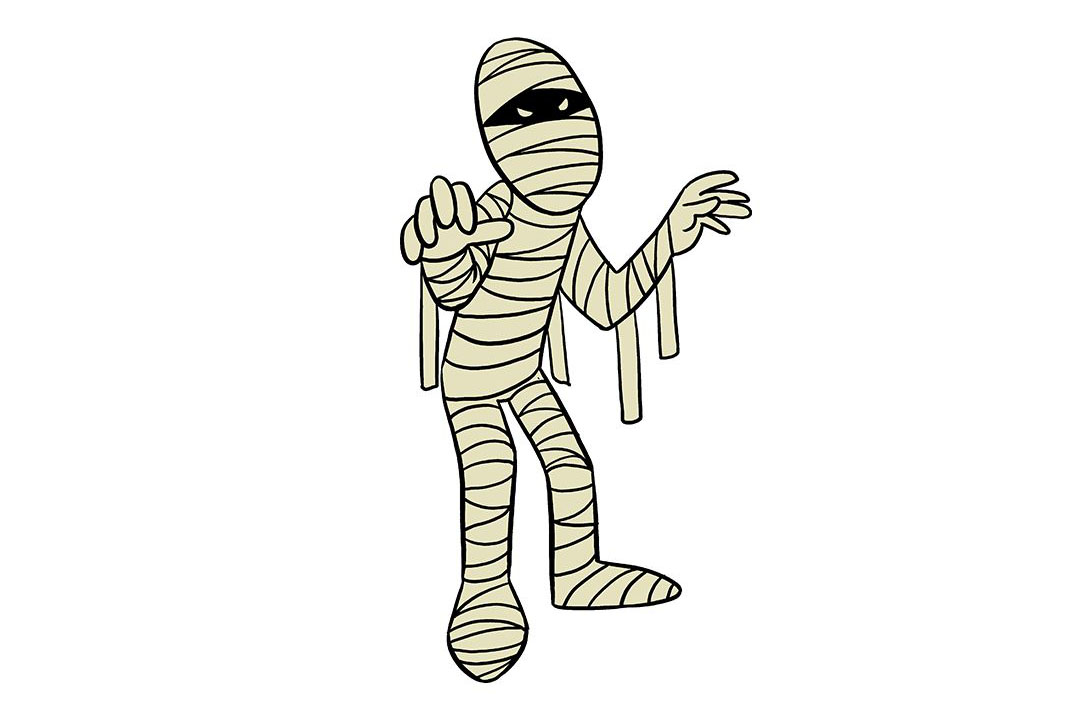 如何画木乃伊简笔画