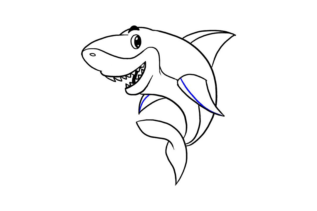 卡通鲨鱼的画法详细步骤-图18