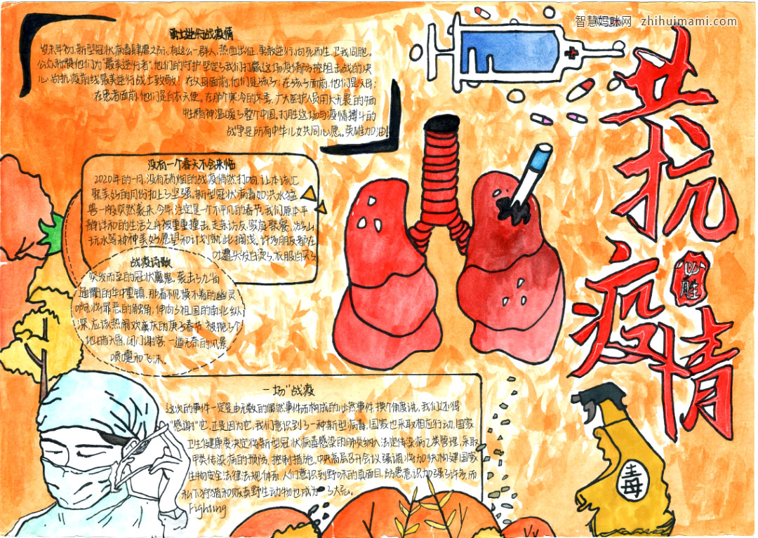 共抗疫情手抄报一等奖