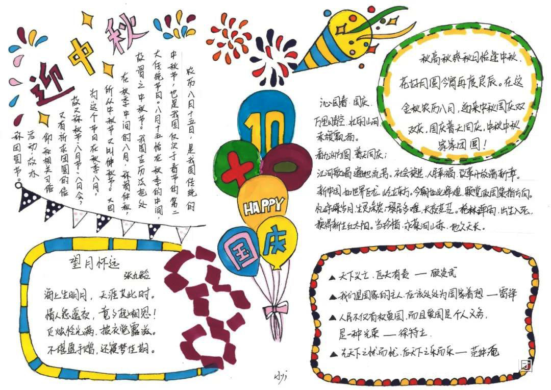 "庆国庆·迎中秋"手抄报-图1