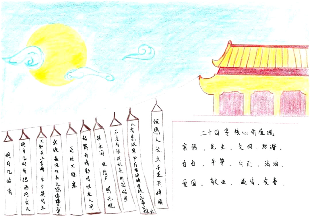 "庆国庆·迎中秋"手抄报-图4