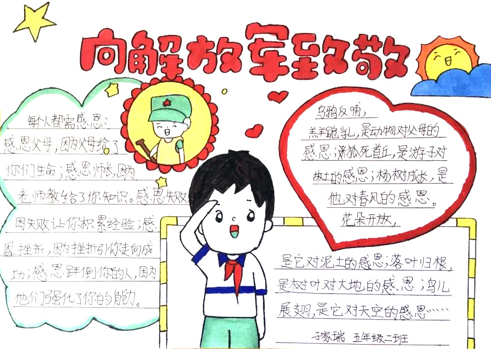 八一建军节手抄报-致敬最可爱的人-图5