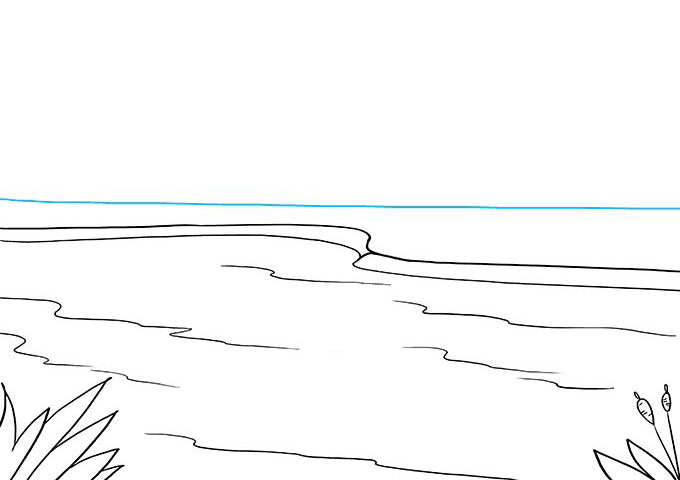 春天的湖景怎么画-图3