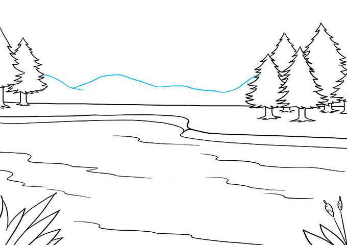 春天的湖景怎么画-图7