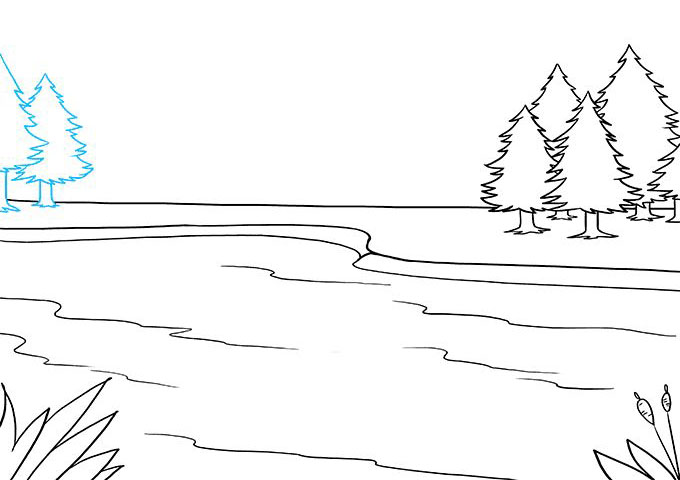 春天的湖景怎么画-图6