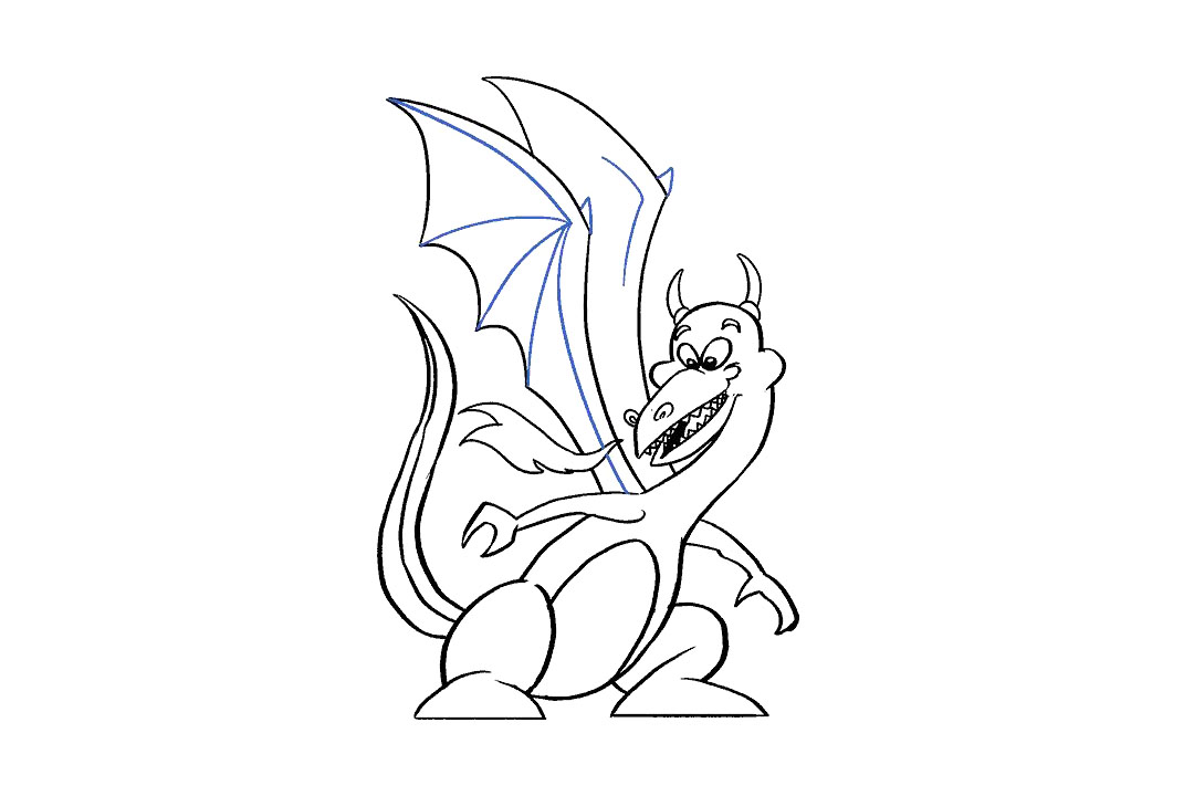 如何画卡通喷火龙简笔画-图18