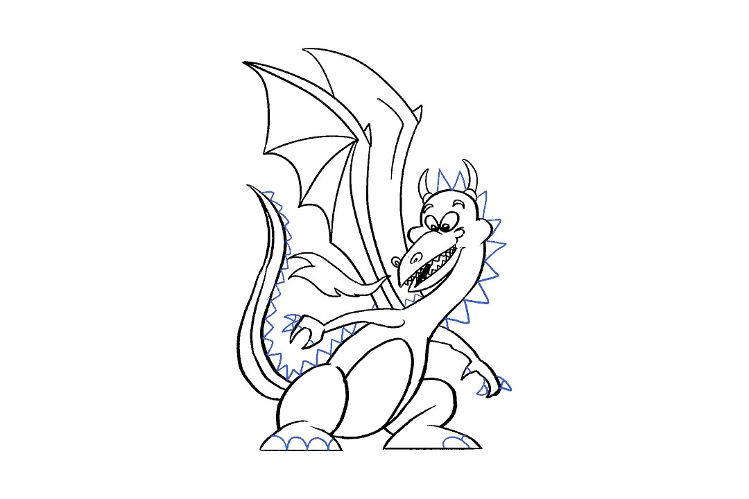 如何画卡通喷火龙简笔画-图19