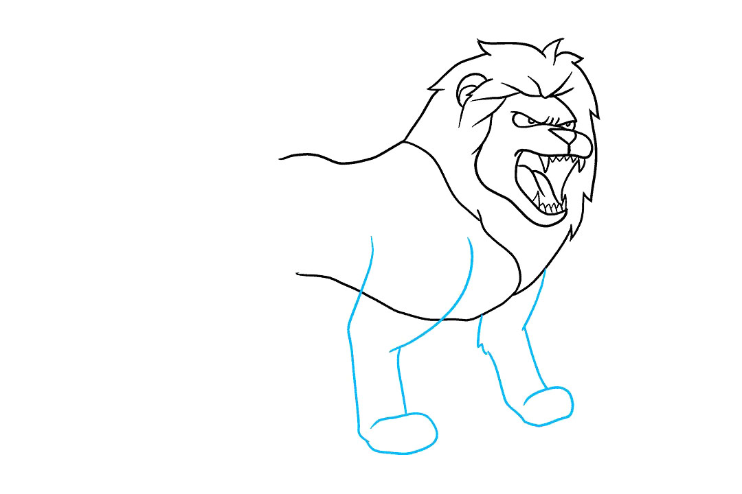 如何画凶猛的狮子简笔画-图6