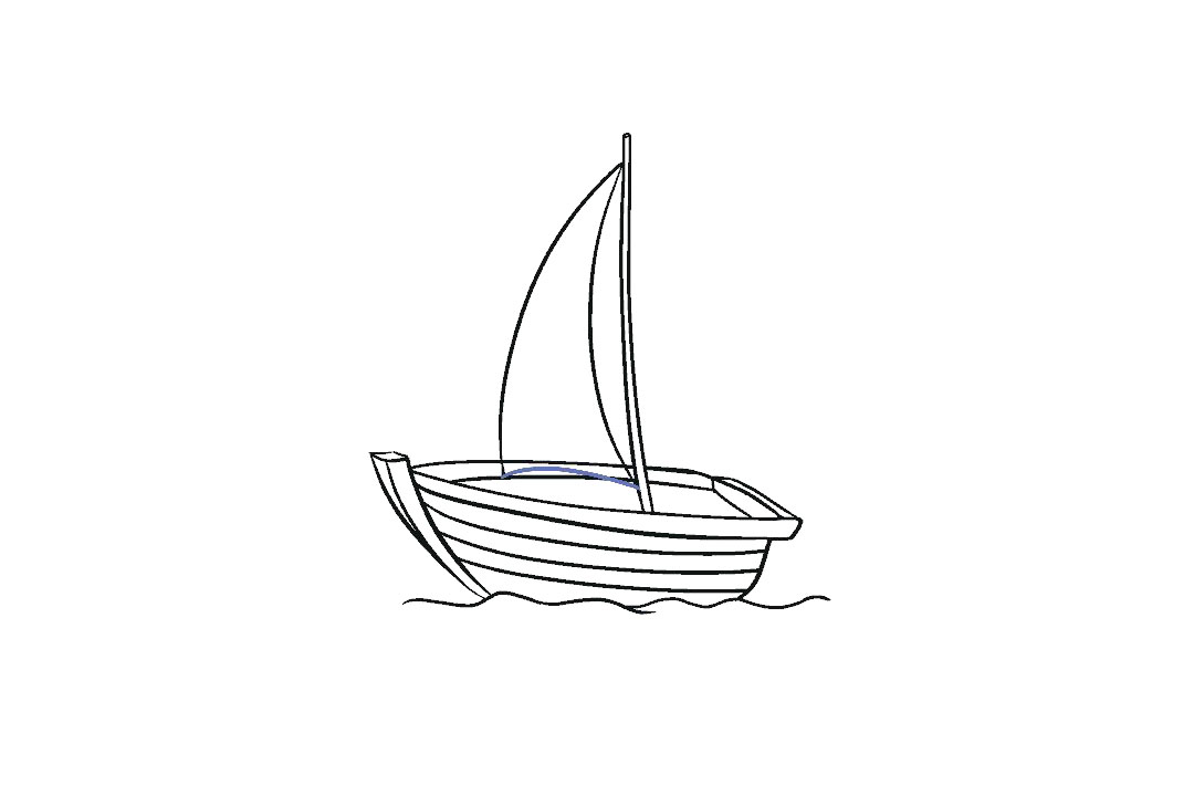 带帆的小木船简笔画-图7