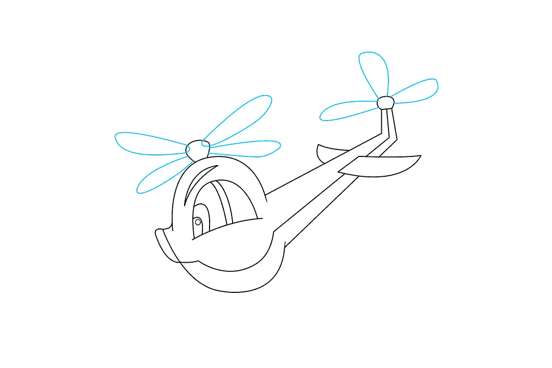 卡通直升飞机怎么画-图7