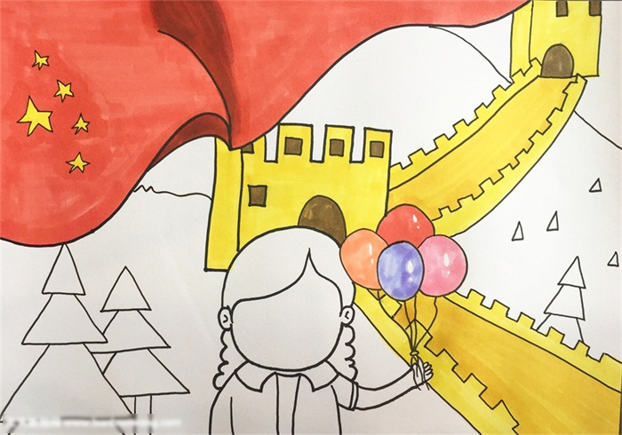 我为祖国点赞怎么画-图3