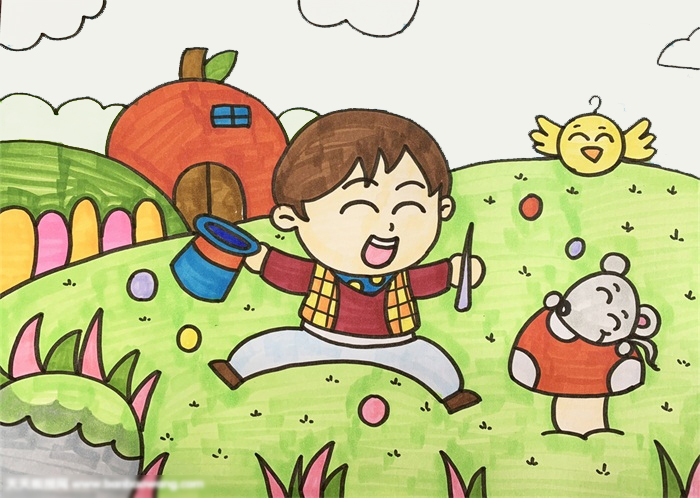 欢庆六一的画怎么画-图4