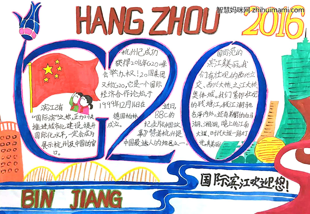 滨江欢迎您手抄报图片-图2