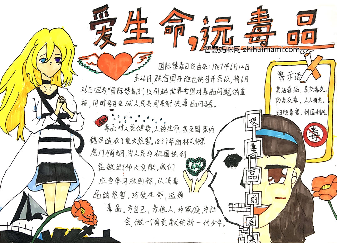 简单的禁毒手抄报绘画（5张）-图5