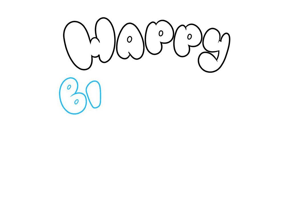 happy birthday艺术字怎么画-图4
