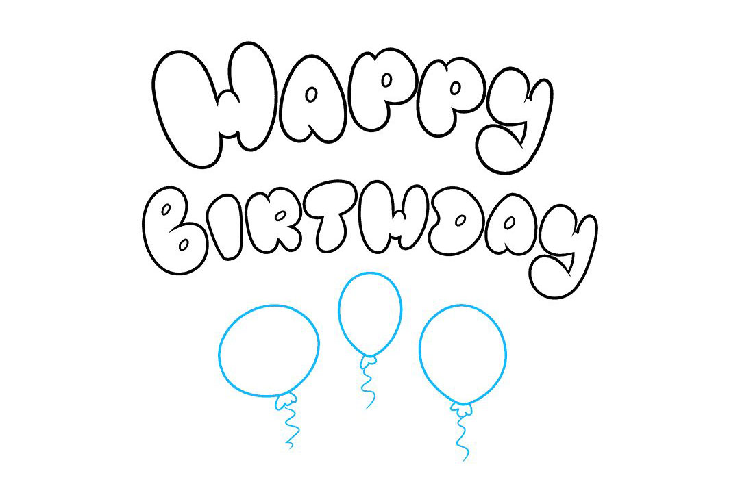 happy birthday艺术字怎么画-图8