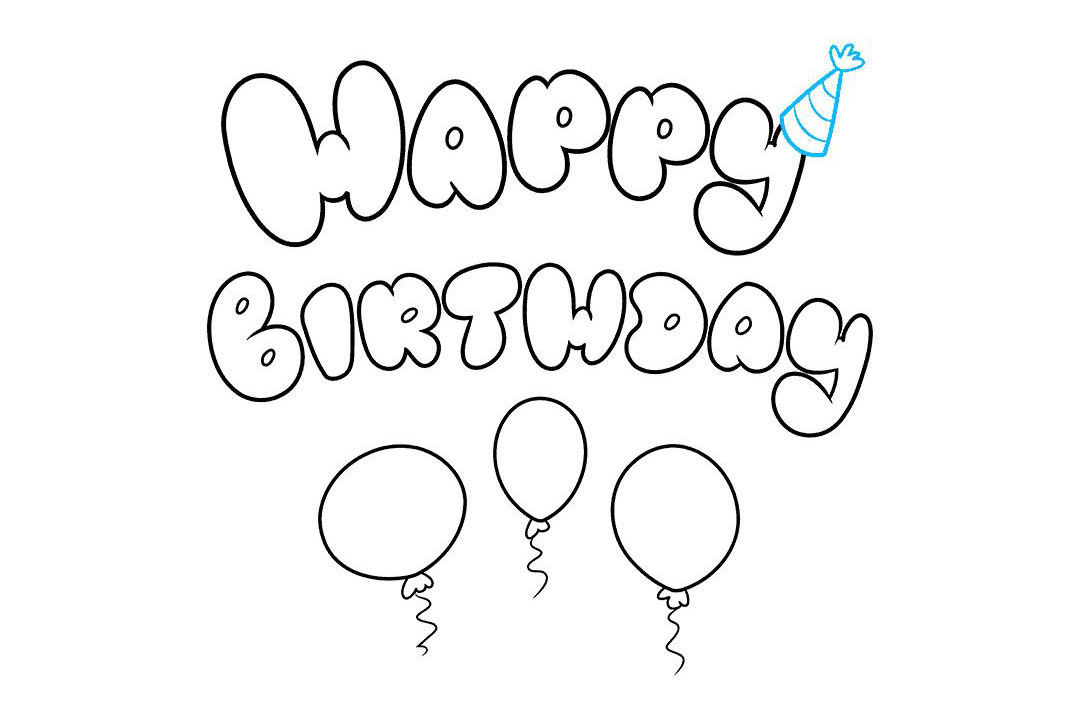 happy birthday艺术字怎么画-图9