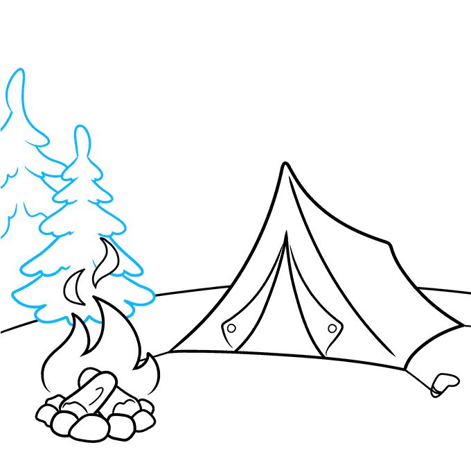 消防安全绘画-野外露营场景-图5