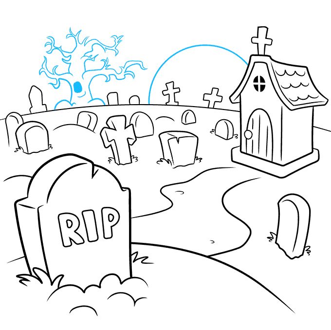 万圣节恐怖场景绘画教程-图9