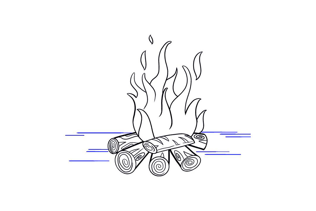 消防安全绘画-燃烧的火堆-图8