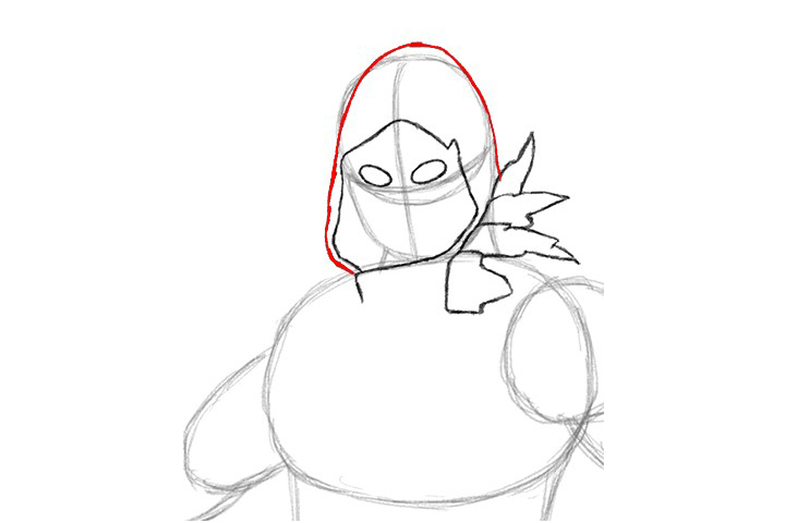 堡垒之夜 乌鸦皮肤的详细画法步骤-图17