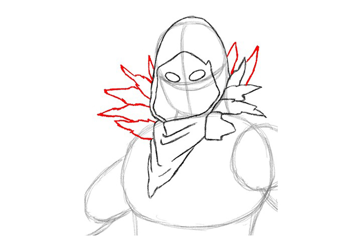 堡垒之夜 乌鸦皮肤的详细画法步骤-图19