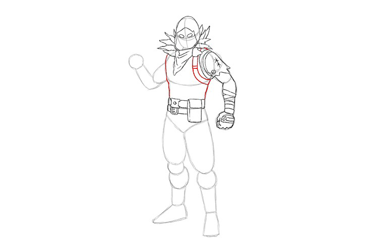 堡垒之夜 乌鸦皮肤的详细画法步骤-图23