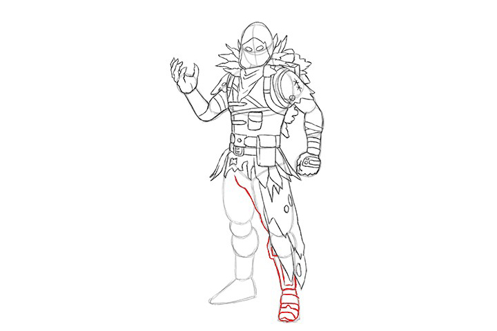 堡垒之夜 乌鸦皮肤的详细画法步骤-图30