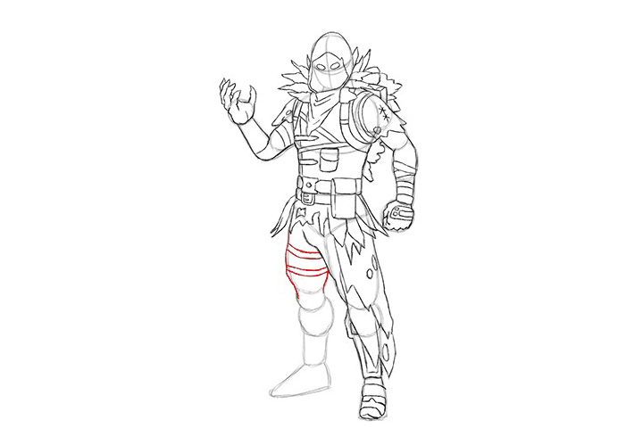 堡垒之夜 乌鸦皮肤的详细画法步骤-图31