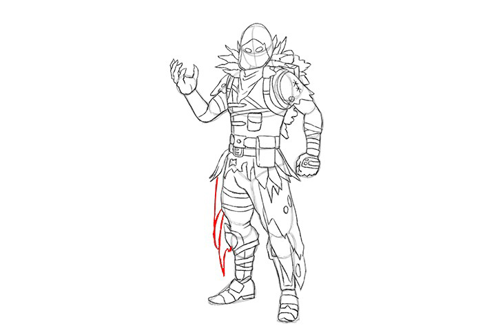 堡垒之夜 乌鸦皮肤的详细画法步骤-图33