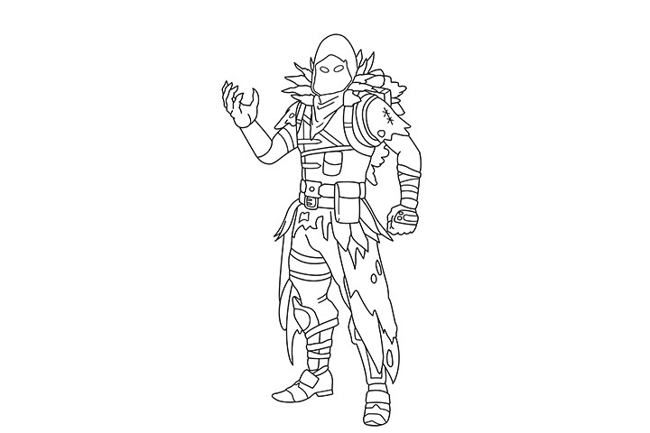 堡垒之夜 乌鸦皮肤的详细画法步骤-图35