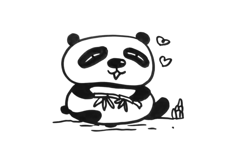 可爱大熊猫画法步骤-图6