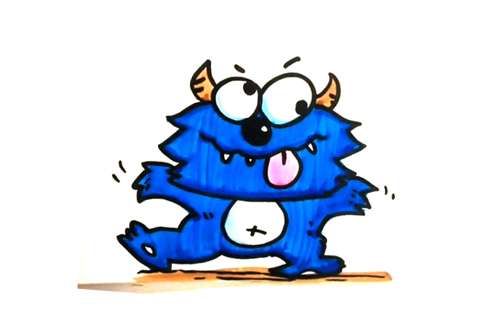 可爱小怪兽怎么画