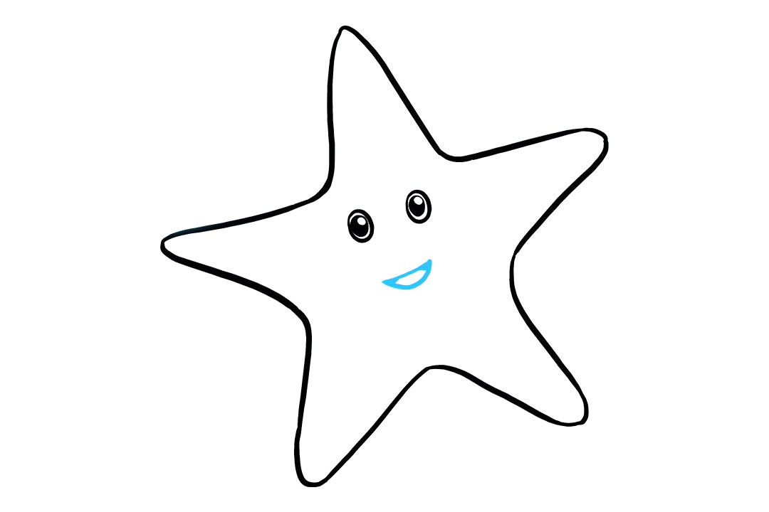 步骤5：如何画可爱的海星10201