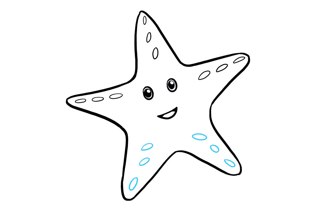 步骤7：如何画可爱的海星10203