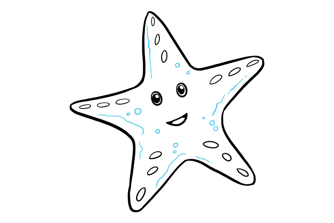 步骤8：如何画可爱的海星10204