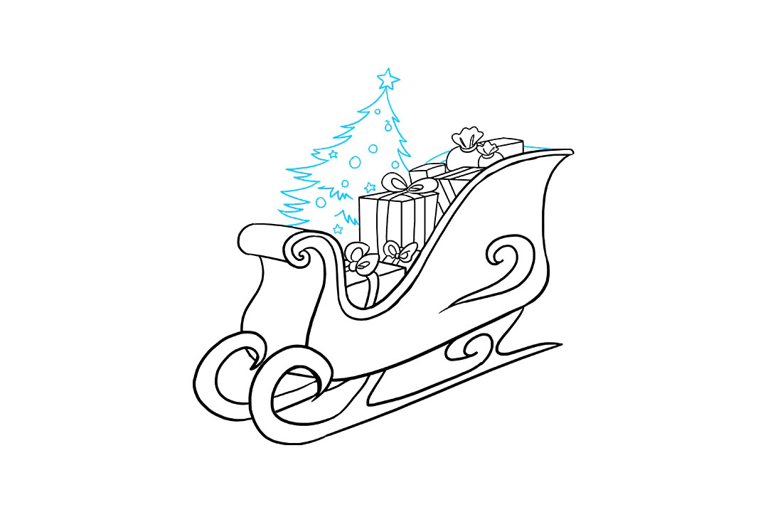 如何画圣诞老人的雪橇-图9