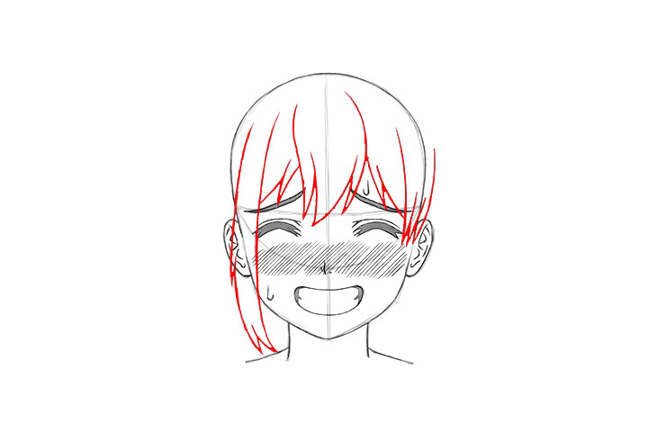 画短发女孩漫画-尴尬表情的画法-图13