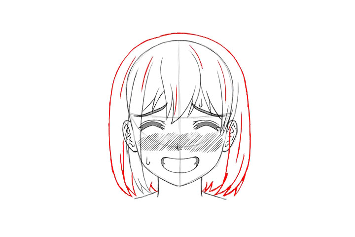 画短发女孩漫画-尴尬表情的画法-图14