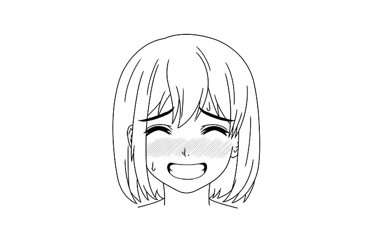 画短发女孩漫画-尴尬表情的画法-图15