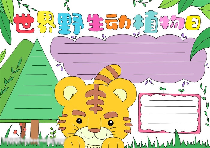 世界野生动植物日手抄报