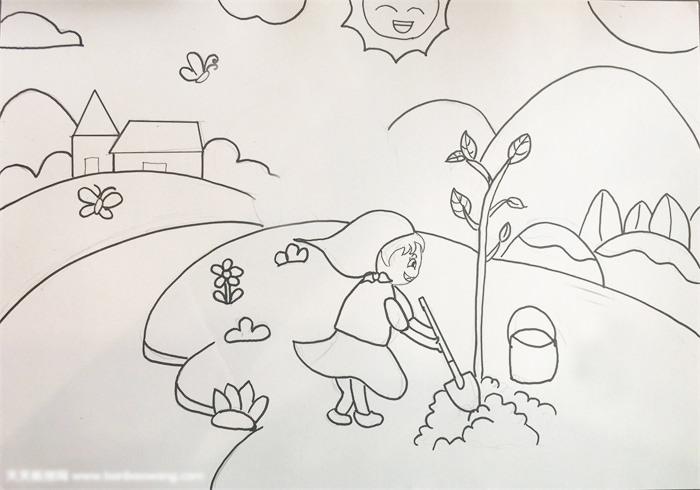 小学生植树节绘画教程-图2