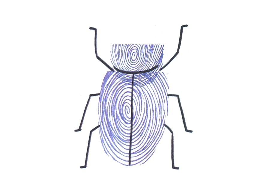 步骤3：画六条腿。