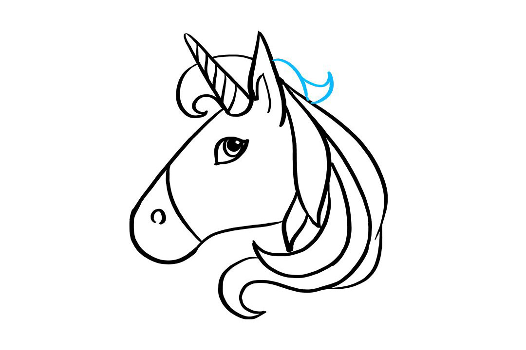如何画独角兽头像-图8
