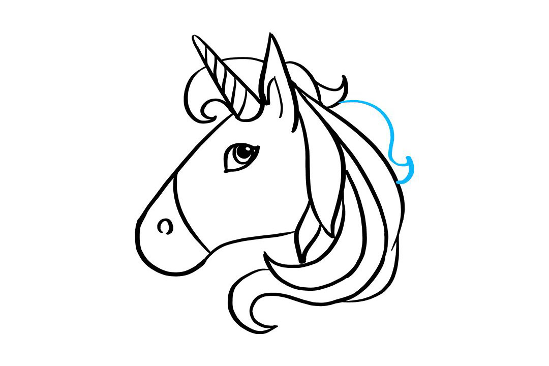 如何画独角兽头像-图9