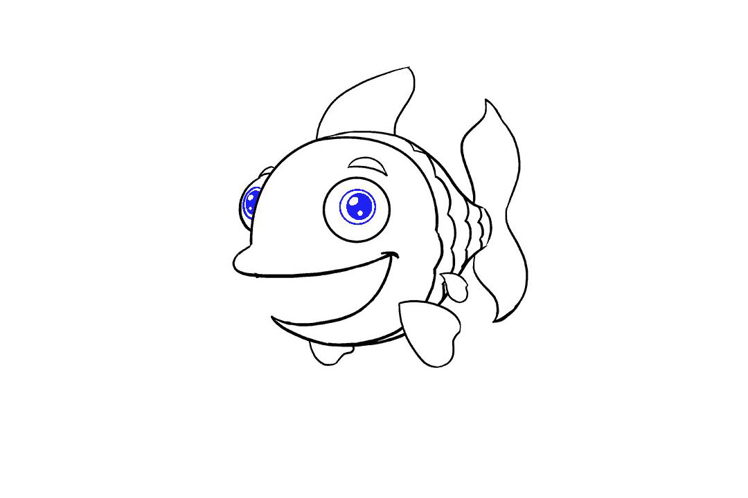 卡通鱼的画法-图15