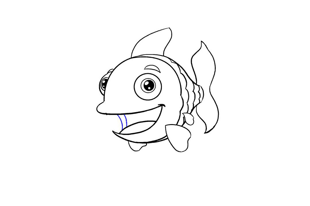 卡通鱼的画法-图17