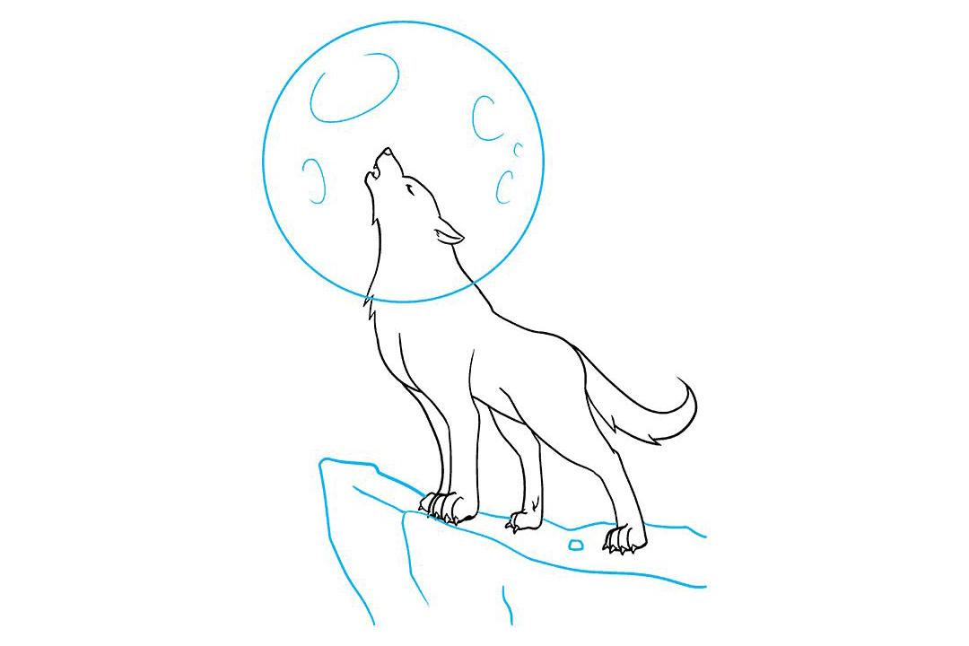 如何画嚎叫的狼简笔画-图8