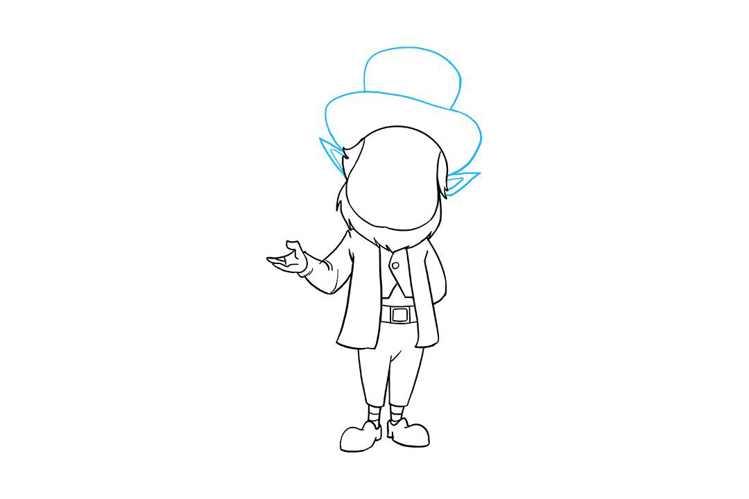 怎么画动漫人物-绿色小妖精-图8