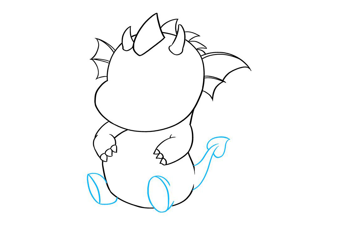 如何画卡通小青龙简笔画-图7